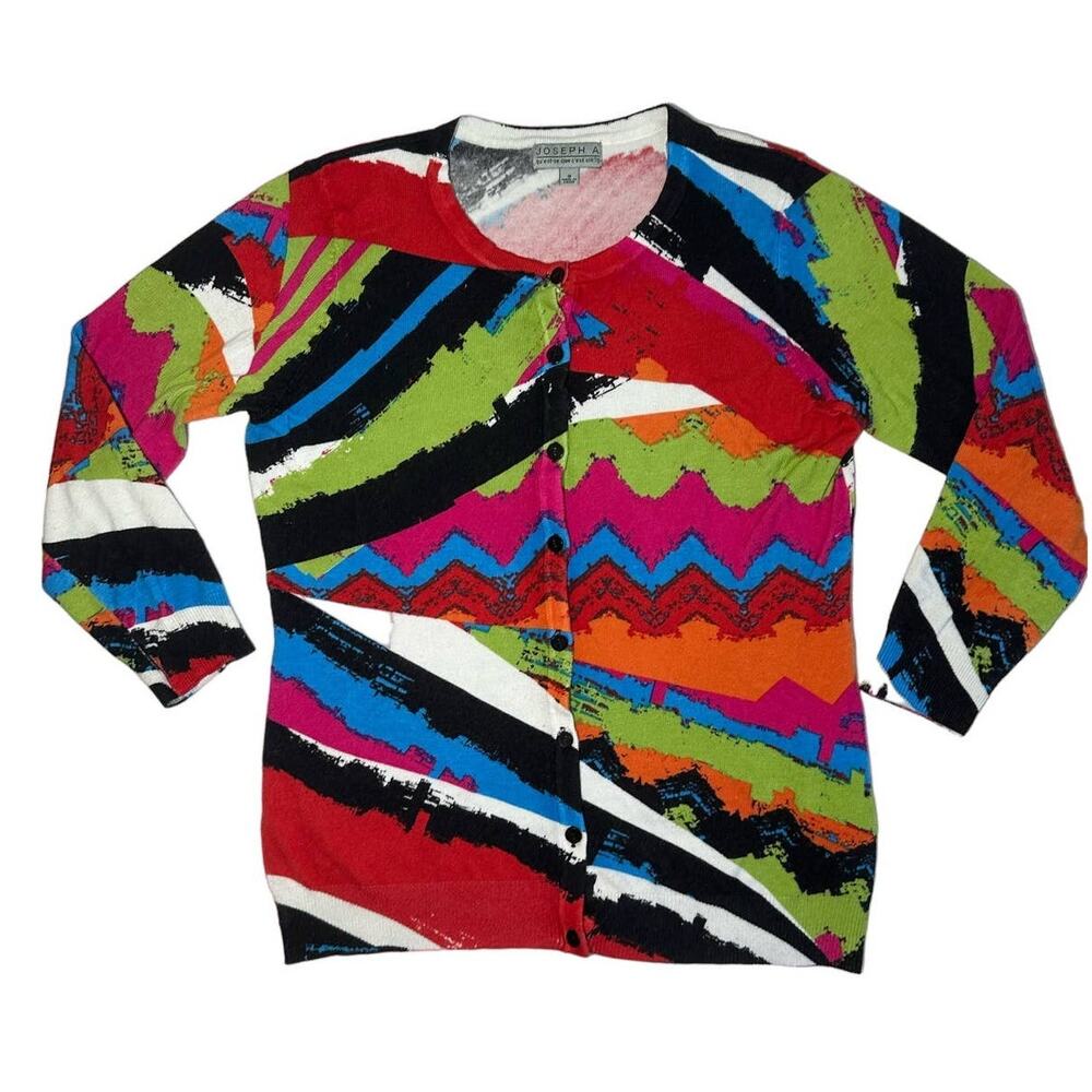 Joesph A Woman's Colorful 3/4 Sleeve Cardigan Size Small